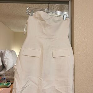 Commense Strapless Cream Dress